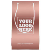 Roos Gold gradiënt Eigen bedrijf Logo Klein Cadeauzakje (Voorkant)