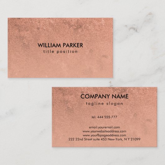 Roos Gold gradiënt Glitter Visitekaartje (Voorkant / Achterkant)