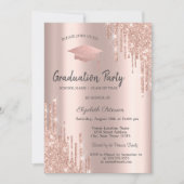 Roos Gold Graduation Cap Glitter Drivers, Afstuder Kaart (Voorkant)