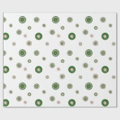 Roos Gold Green Polka Dots Geometrische cirkel Cadeaupapier (Vlak)