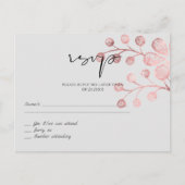 Roos Gold Grey Botanical Weddenschap RSVP Briefkaart (Voorkant)