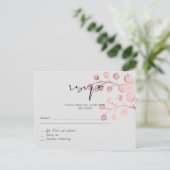 Roos Gold Grey Botanical Weddenschap RSVP Briefkaart (Staand voorkant)