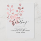 Roos Gold Grey Botanical Wedding Invitations (Voorkant)