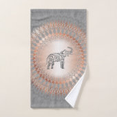 Roos Gold Grey Elephant Mandala Handdoek (Handdoek)