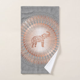Roos Gold Grey Elephant Mandala Handdoek