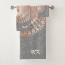 Roos Gold Grey Elephant Mandala Initialen