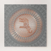 Roos Gold Grey Elephant Mandala Legpuzzel (Horizontaal)