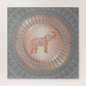 Roos Gold Grey Elephant Mandala Legpuzzel (Verticaal)