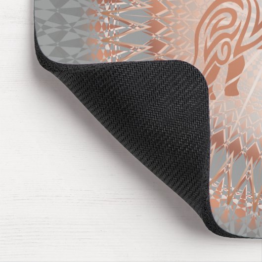 Roos Gold Grey Elephant Mandala Muismat (Hoek)