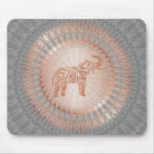 Roos Gold Grey Elephant Mandala Muismat (Voorkant)