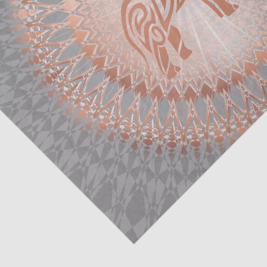 Roos Gold Grey Elephant Mandala Tissuepapier (Detail)