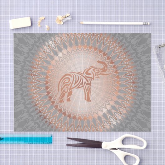 Roos Gold Grey Elephant Mandala Tissuepapier (Craft)