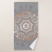 Roos Gold Grey Floral Mandala Badhanddoek (Badhanddoek)