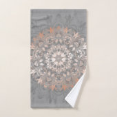 Roos Gold Grey Floral Mandala Handdoek (Handdoek)