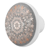 Roos Gold Grey Floral Mandala Keramische Knop (Rechts)