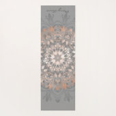 Roos Gold Grey Floral Mandala Monogram Yogamat (Achterkant)