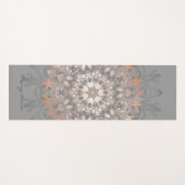 Roos Gold Grey Floral Mandala Monogram Yogamat (Voorkant (horizontaal))