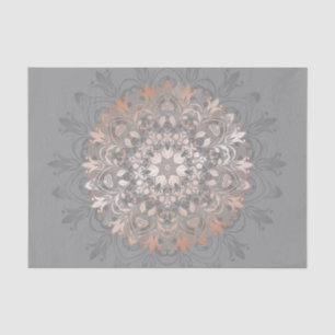 Roos Gold Grey Floral Mandala Tissuepapier