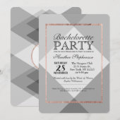 Roos Gold Grey Geo Bachelorette Party Kaart (Voorkant / Achterkant)