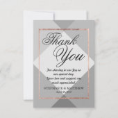 Roos Gold Grey Geo Bedankt Kaarten (Voorkant)