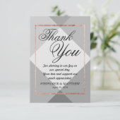 Roos Gold Grey Geo Bedankt Kaarten (Staand voorkant)