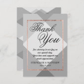 Roos Gold Grey Geo Bedankt Kaarten (Voorkant / Achterkant)