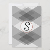Roos Gold Grey Geo Bridal Shower Invitations Kaart (Achterkant)