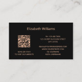 Roos Gold Grey Ink Marble Scan QR Code Visitekaartje (Achterkant)