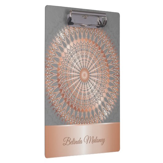 Roos Gold Grey Mandala Klembord (Rechts)