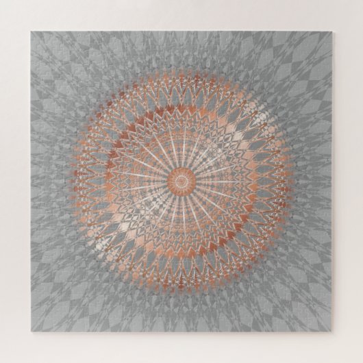 Roos Gold Grey Mandala Legpuzzel (Horizontaal)