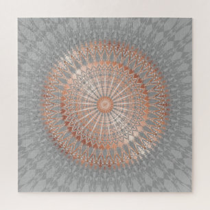 Roos Gold Grey Mandala Legpuzzel