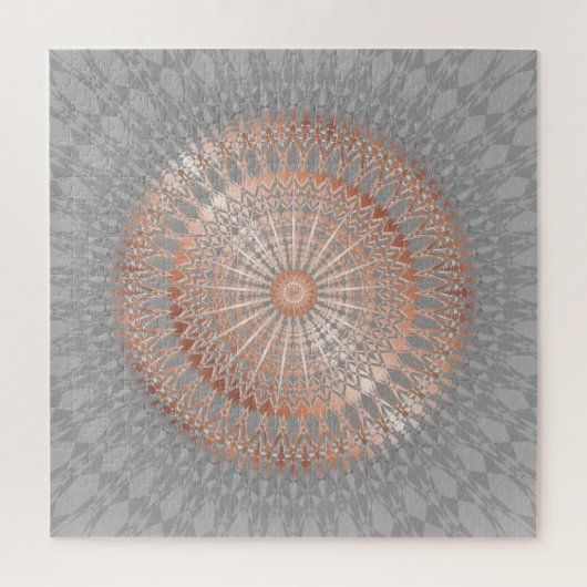 Roos Gold Grey Mandala Legpuzzel (Verticaal)