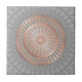 Roos Gold Grey Mandala Tegeltje (Voorkant)