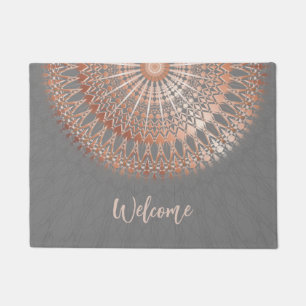 Roos Gold Grey Mandala Welkom Deurmat