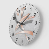 Roos Gold Grey Marble Abstracte Art Grote Klok (Hoek)