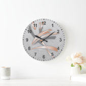 Roos Gold Grey Marble Abstracte Art Grote Klok (Huis)