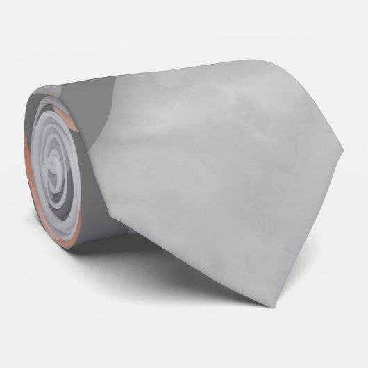 Roos Gold Grey Marble Abstracte Art Stropdas (Opgerold)