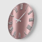 Roos Gold Grey Metal Blush Silver Roman Numbers Grote Klok (Hoek)