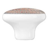 Roos Gold Grey Modern Mandala Initiaal Keramische Knop (Zijkant)