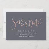 Roos Gold Grey Modern Simple Script Save the Date (Voorkant)