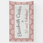 Roos Gold Grey & Roze 50 en Fabulous Birthday Spandoek (Verticaal)