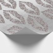 Roos Gold Grey Silver Grahite Glitter Grungy Cadeaupapier (Hoek)