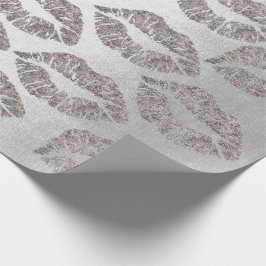 Roos Gold Grey Silver Grahite Glitter Grungy Cadeaupapier