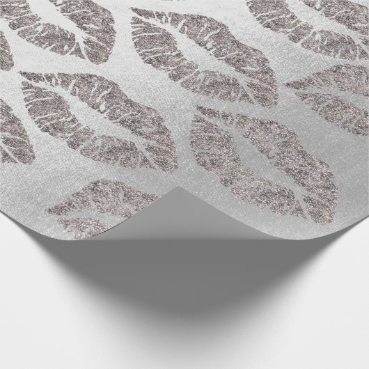 Roos Gold Grey Silver Grahite Glitter Grungy Cadeaupapier (Hoek)