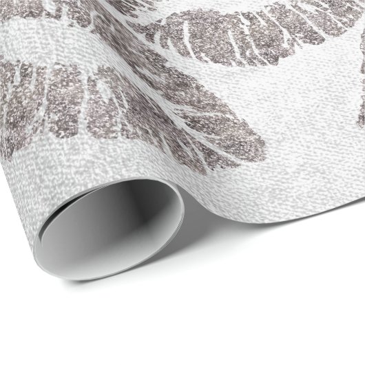 Roos Gold Grey Silver Grahite Glitter Grungy Cadeaupapier (Rol Hoek)