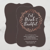 Roos Gold Grote Thanksgiving Innodiging Kaart (Voorkant / Achterkant)