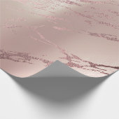 Roos Gold Grungy Abstracte marmer Stone Brushes Cadeaupapier (Hoek)