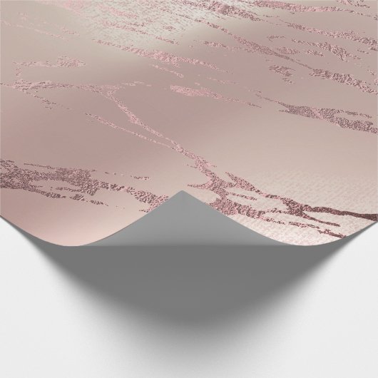 Roos Gold Grungy Abstracte marmer Stone Brushes Cadeaupapier (Hoek)