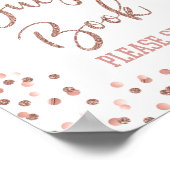 Roos Gold Guest Book Afstuderen Sign Poster (Hoek)