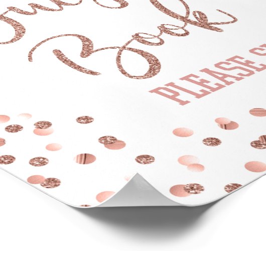 Roos Gold Guest Book Afstuderen Sign Poster (Hoek)